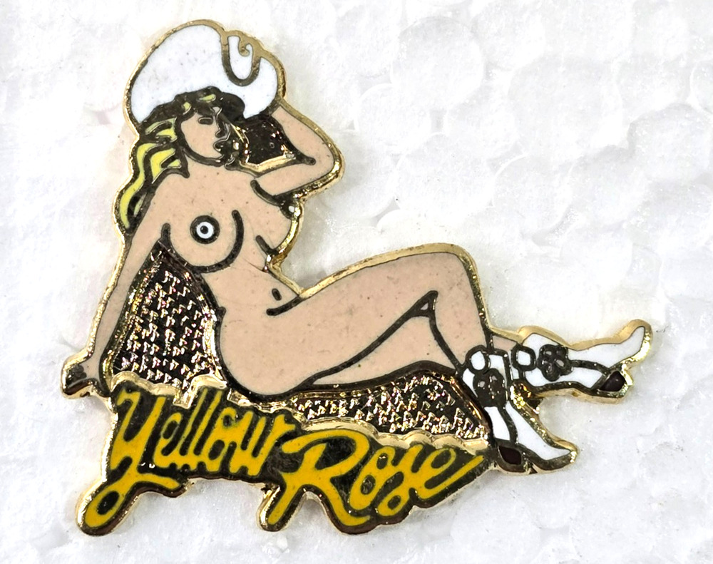 Vintage USAF Army Nose Art Pinup Girl "Yellow Rose" Lapel Hat Pin Tie Tac WWII